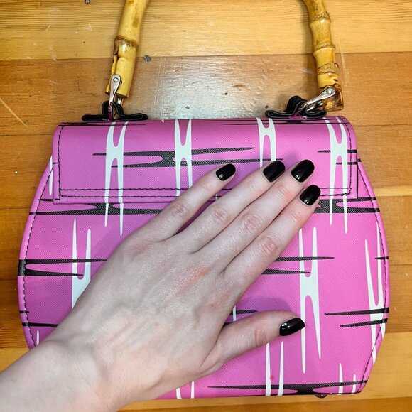 Liquor Brand Atomic Pink Handbag Rockabilly Pinup Tiki Style - Picture 7 of 7